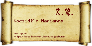 Koczián Marianna névjegykártya